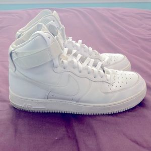 Nike Air Force 1 Nike AF1 high tops all white leather size 12 mens